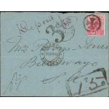1902 (Apr 15) Cover to Bulawayo, Rhodesia, franked KEVII 1d cancelled by cross in circle cork cancel