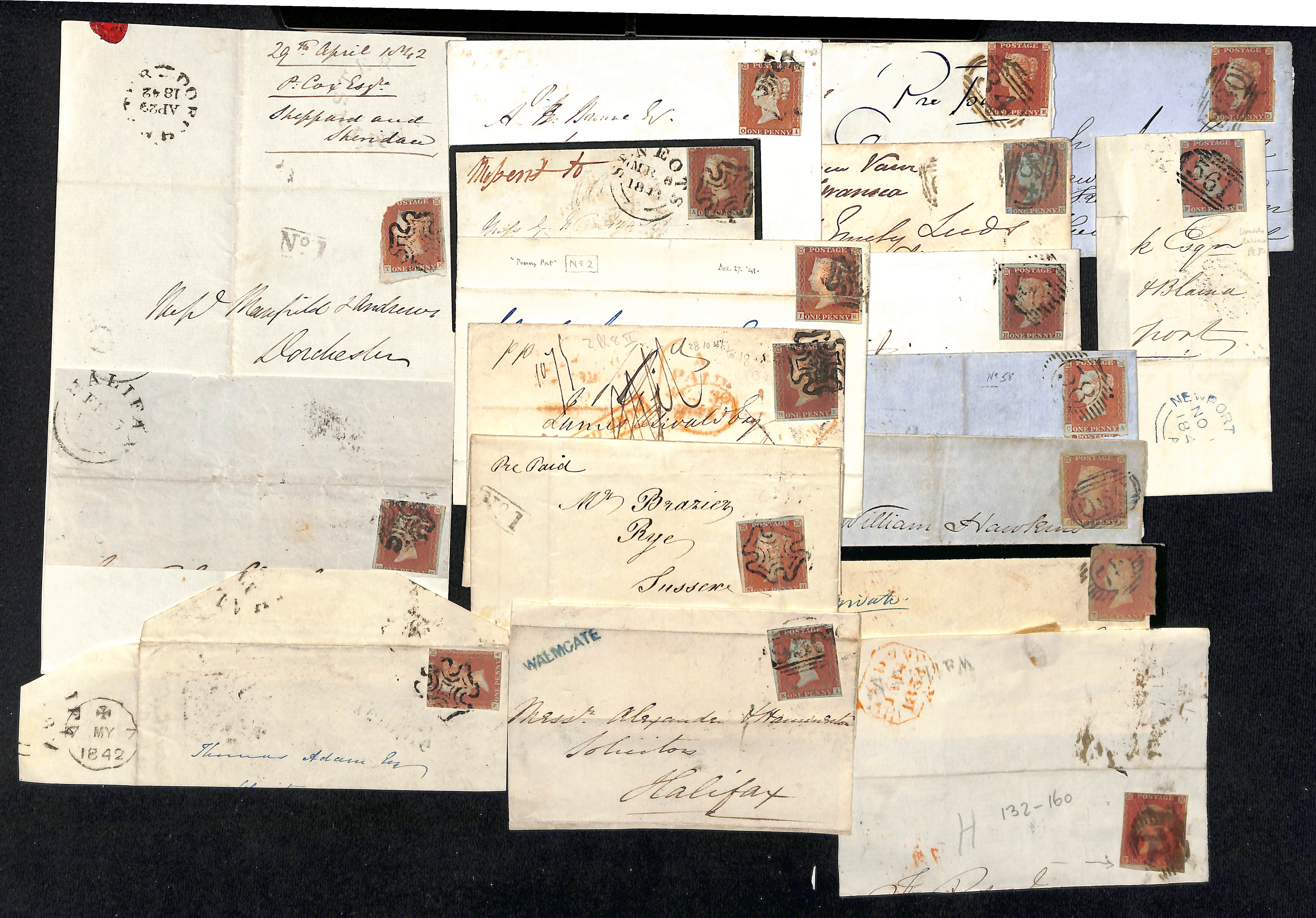 1841-54 Covers, entires and entire letters, also a few fronts and pieces, all bearing imperf 1d - Bild 2 aus 8