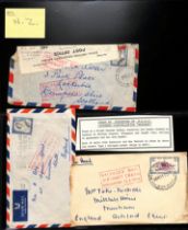 From New Zealand. 1954 (Mar. 9-11) Covers, two enclosed within white ambulance envelopes,
