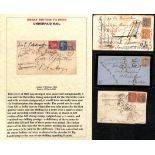 1860-68 Covers via Marseille charged the deficiency + 6d, with boxed "EXCG OZ / DEFICIENT