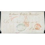 1864 (Nov 1) Stampless entire letter to Cadiz "per Steamer Eastern Providence" prepaid 1/3, with