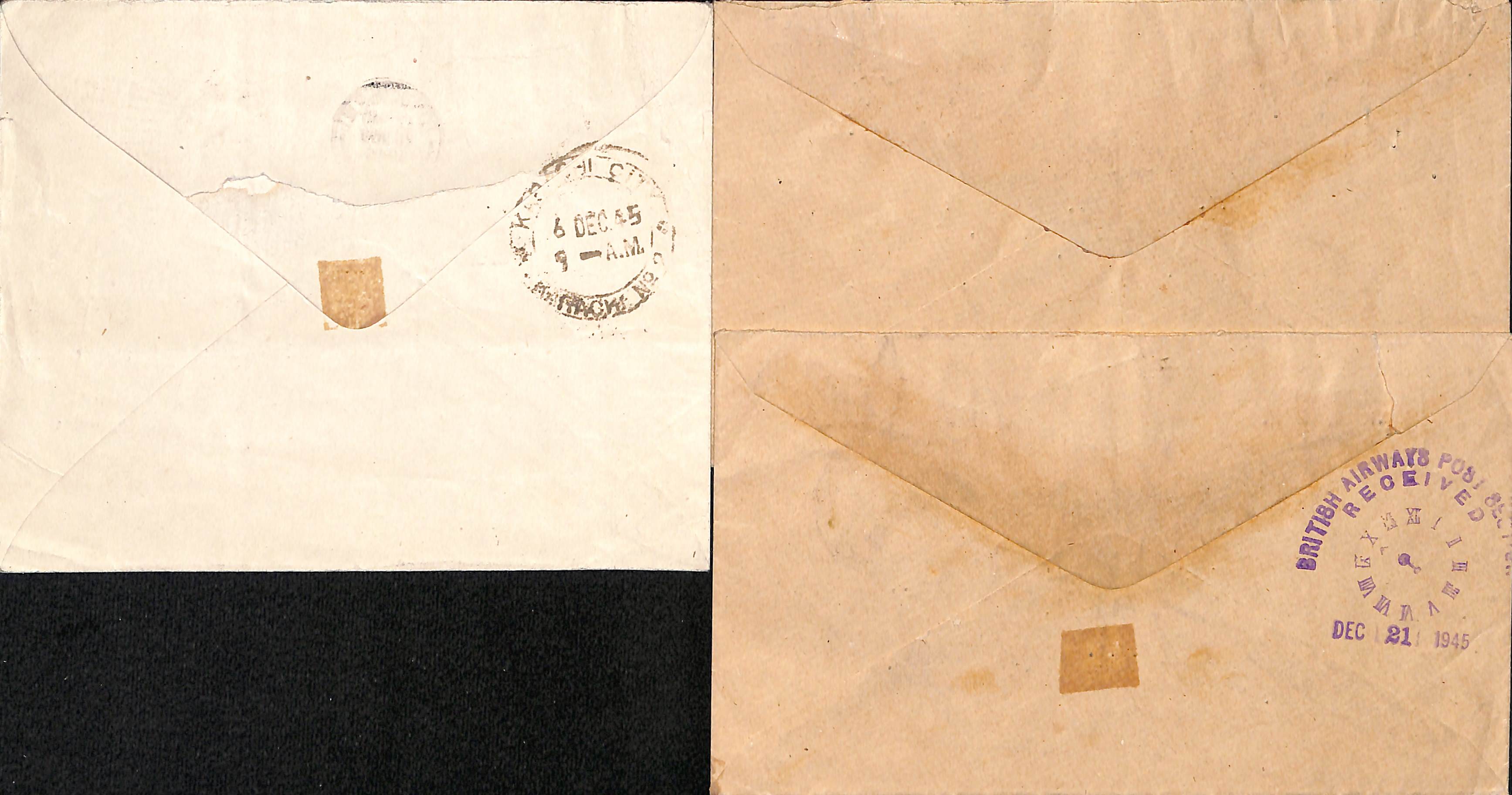 1945-46 B.O.A.C Test letters, 1945 (Nov 28) Cover from London to Karachi with enclosed test letter - Image 2 of 2