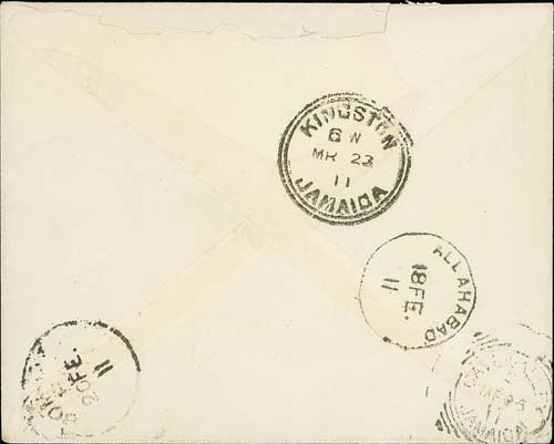 1911 (Feb 18) Allahabad First Aerial Post, cover addressed to "Clarksonville, Cave Valley P.O, - Image 3 of 4