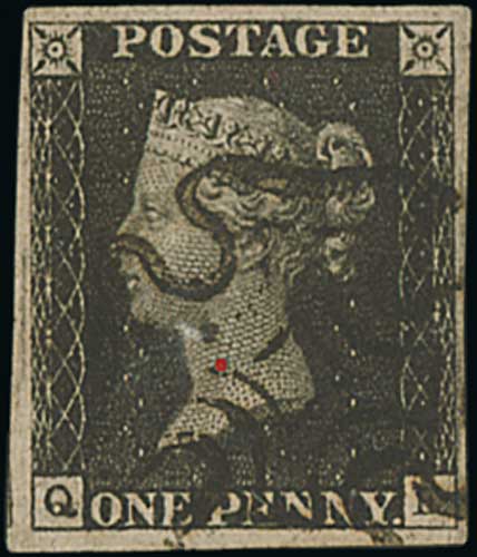 1840 1d Blacks, all plate 6, IL, QE (state 2) and SF all used with black Maltese Crosses, QE with - Image 2 of 3