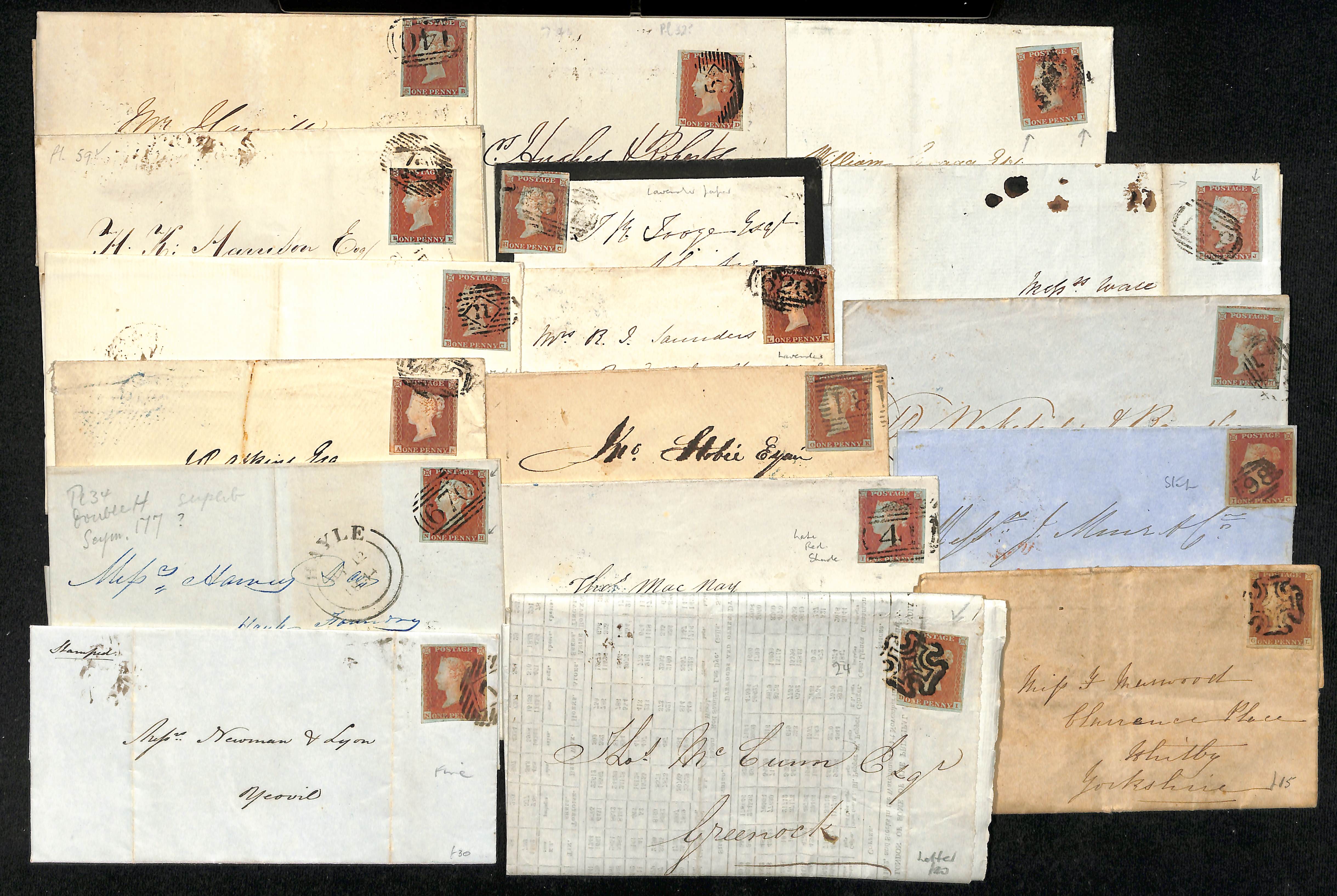 1841-53 Covers and entires bearing imperf 1d reds, including Maltese Cross cancels (17), also 1d