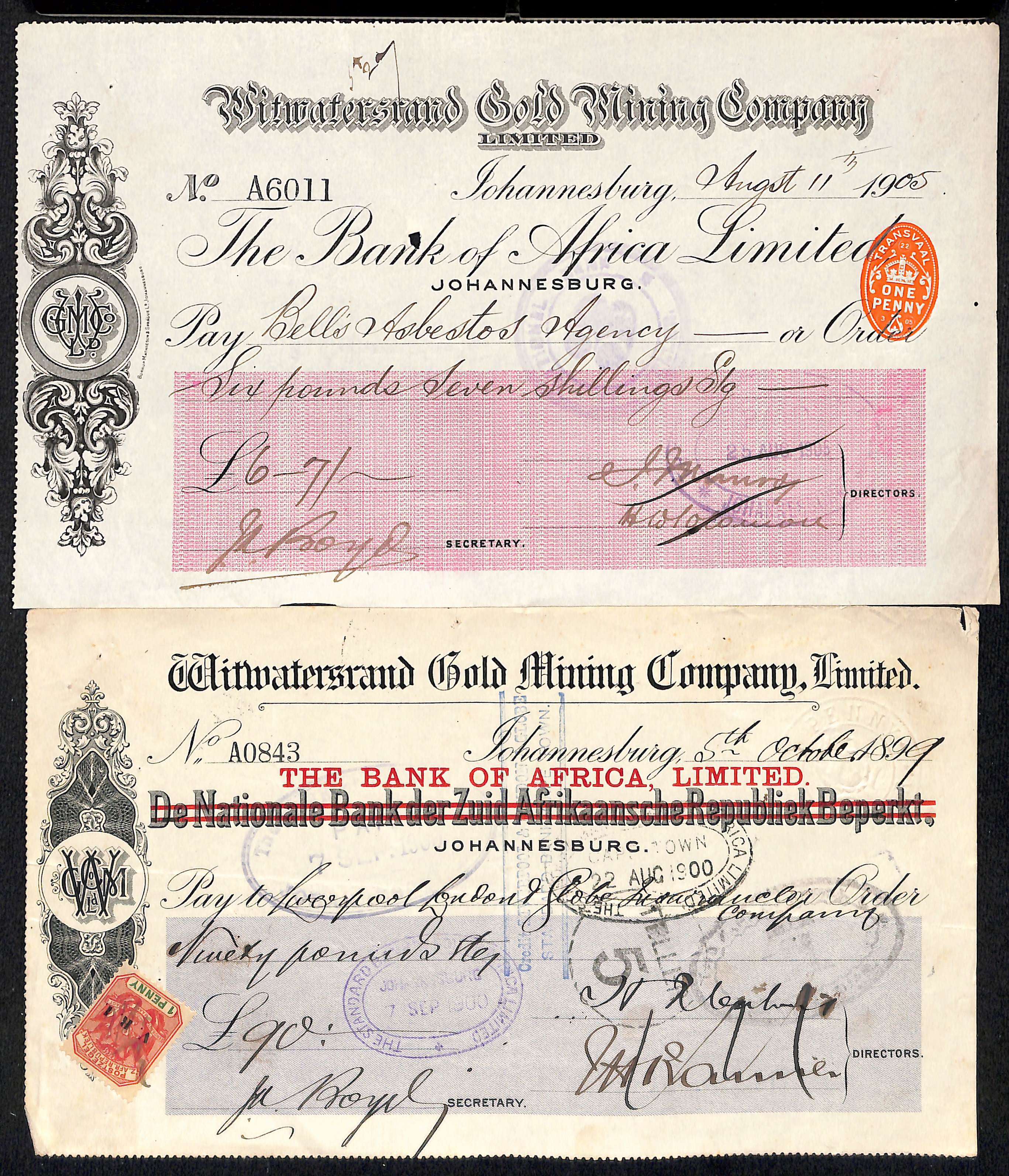 1886-1938 Covers and ephemera with Rhodesia 1901 Certificate of Transfer of a mining claim - Image 9 of 9