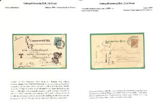 1855-1912 Underpaid covers and cards from abroad including picture postcards deemed liable to letter