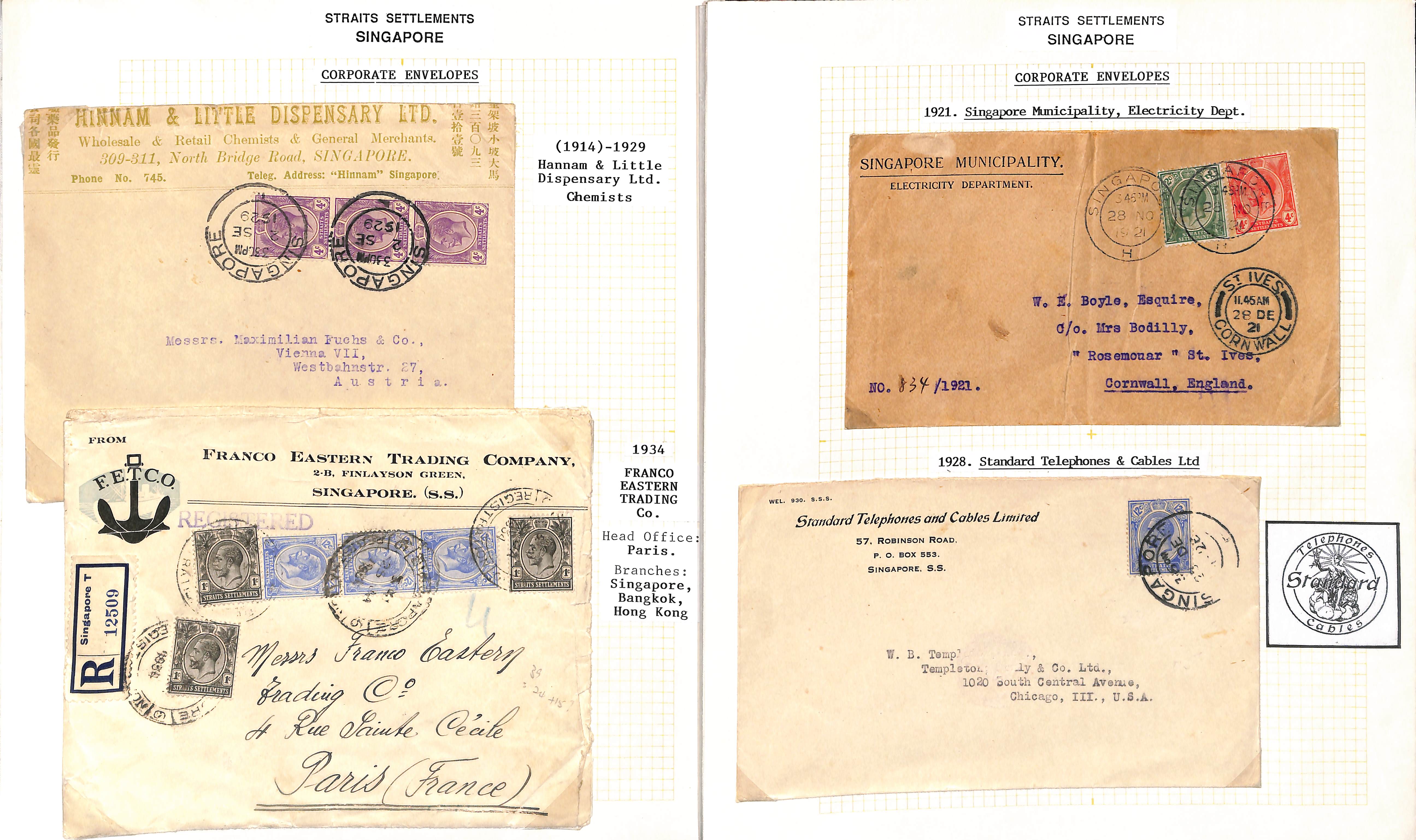 Advertising Covers. 1903-70 Printed envelopes from various Singapore companies and commercial - Image 4 of 14