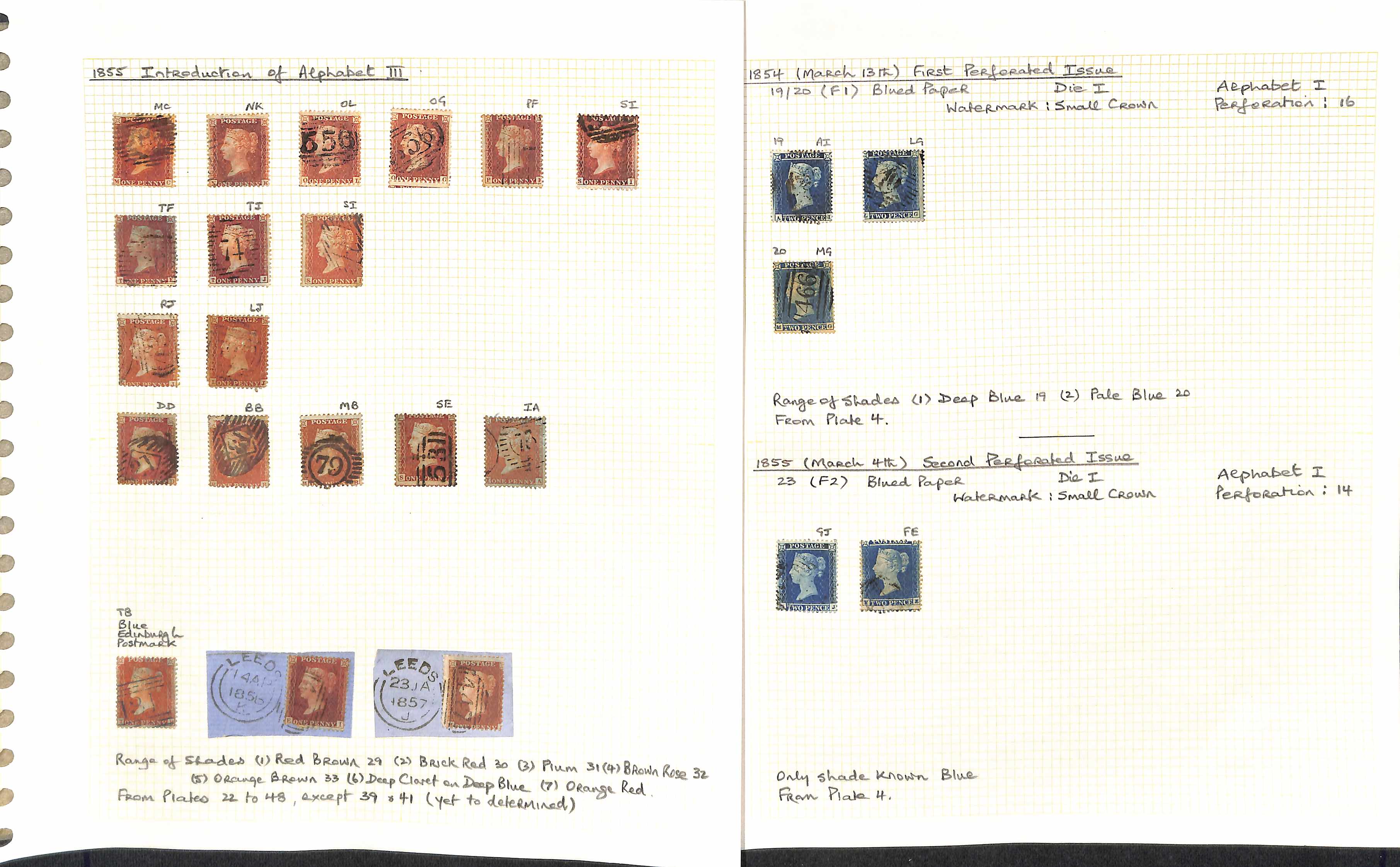 1841-79 Line Engraved issues, the used collection written up on pages including 1841 2d (62, five - Image 14 of 24