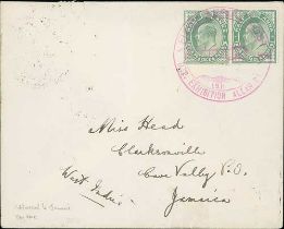 1911 (Feb 18) Allahabad First Aerial Post, cover addressed to "Clarksonville, Cave Valley P.O,