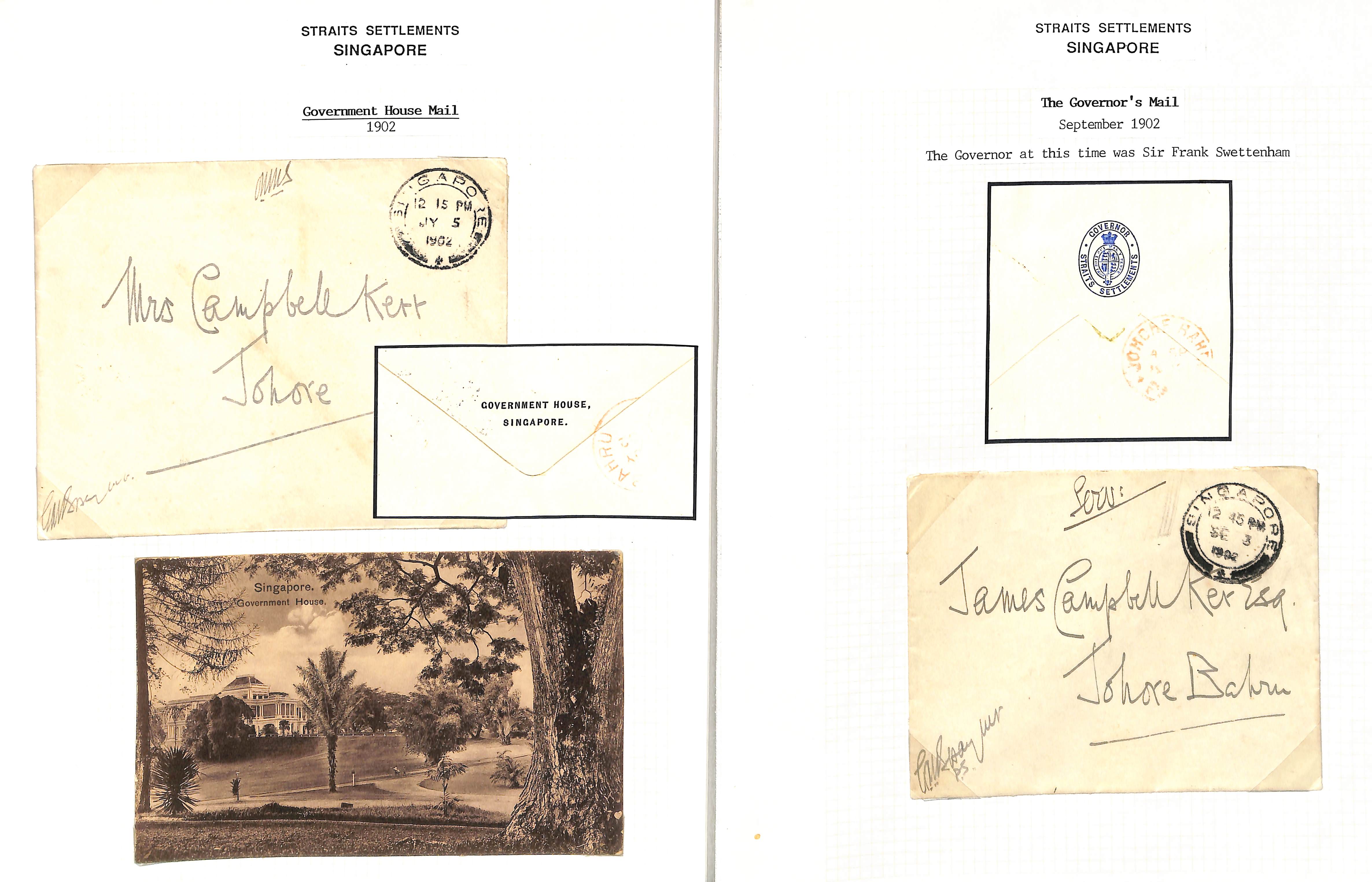 c.1874-1941 Covers and cards, four stamped, the others stampless, including c.1874 "Governor" - Image 2 of 5