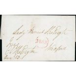 c.1787 Entire letter from Dublin to Lady Harriet Thessington, Wexford, signed "Free, Ch.