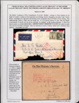 Afghanistan. 1954 (Mar. 11) Cover from Australia to Kabul franked 1/3, enclosed within buff O.H.M.S.