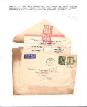 India. 1954 (Mar. 10) Covers from Australia franked 1/3 to Madras or Bombay, both with handstruck
