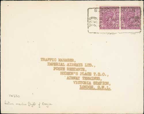 1938 (Mar 2) "Coogee" Return Survey Flight, Imperial Airways test letter from Karachi to London with - Image 2 of 3