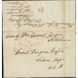 India. 1836 (Oct 27) Entire letter from John Waters, Captain of the Brig "Eliza" at Bombay,