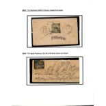 c.1886-88 Local covers franked redrawn imperf ¼a green (S.G. 54) or the again redrawn perforated ¼