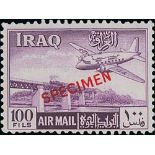 1949 3f - 100f Air set of eight overprinted "SPECIMEN" all superb unmounted, also the issued set