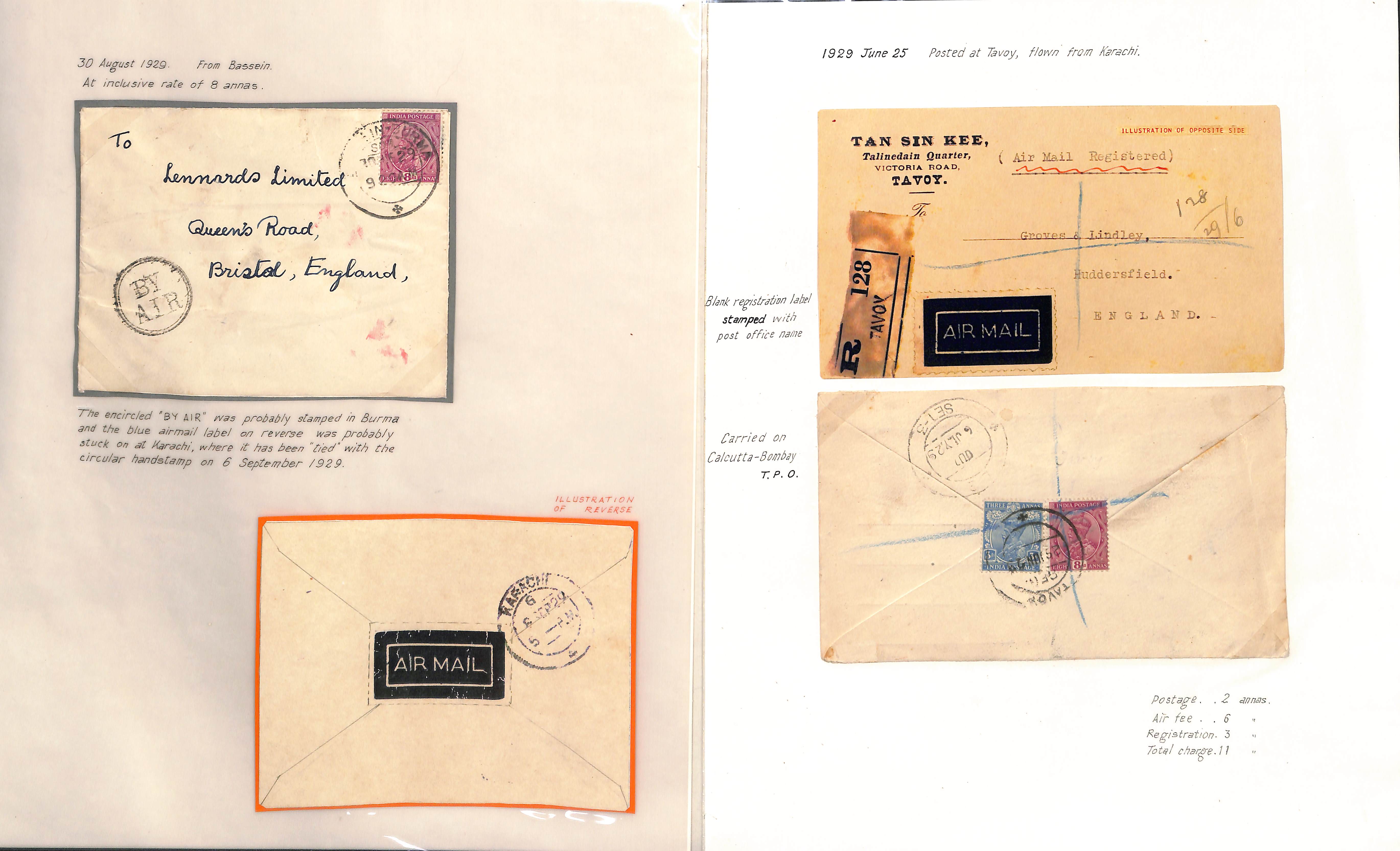 1929-37 Air Mail covers (28) and a front, virtually all commercial covers to Europe, Indian stamps