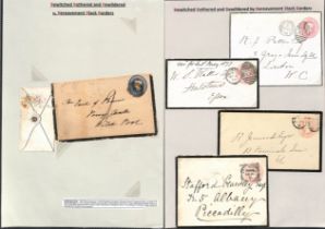 1841-1958 QV-KGVI Stationery envelopes (70) and postcards (3), the envelopes all with black