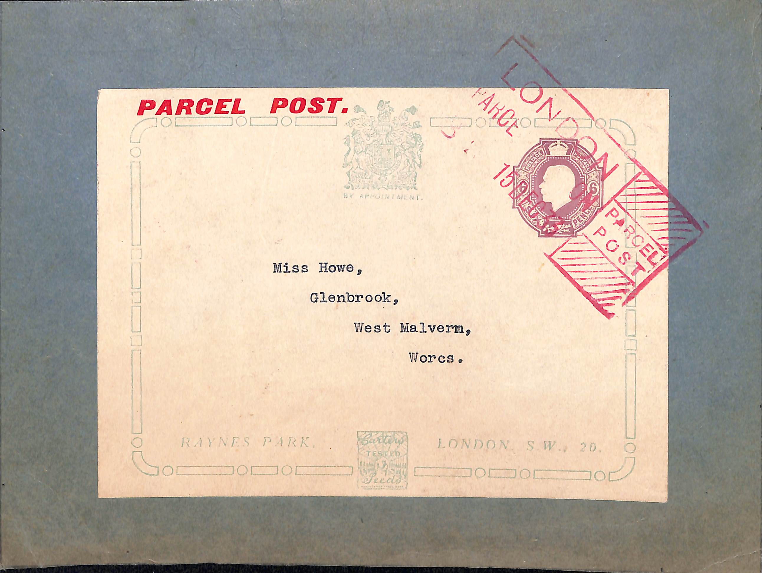 Parcel Post - Private Parcel Labels/Postal Stationery. c.1896-1933 Labels (6) and parcel tags (2), - Image 2 of 3