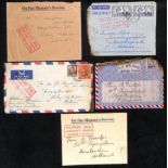 Netherlands From New Zealand. 1954 (Mar. 9) Air Letters franked 8d (2) and a cover franked 1/6,