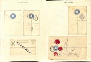 1902-12 KEVII Registration envelopes comprising 5c size F Specimen, unused and used, size G and H