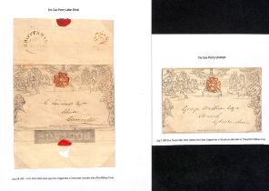Chippenham. 1840 1d Envelope stereo A151 used to Stroud, and a 1d lettersheet to Cirencester, both