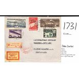 1931 (May 18) Registered airmail cover from Moscow to Friedrichshafen bearing imperforate Airship