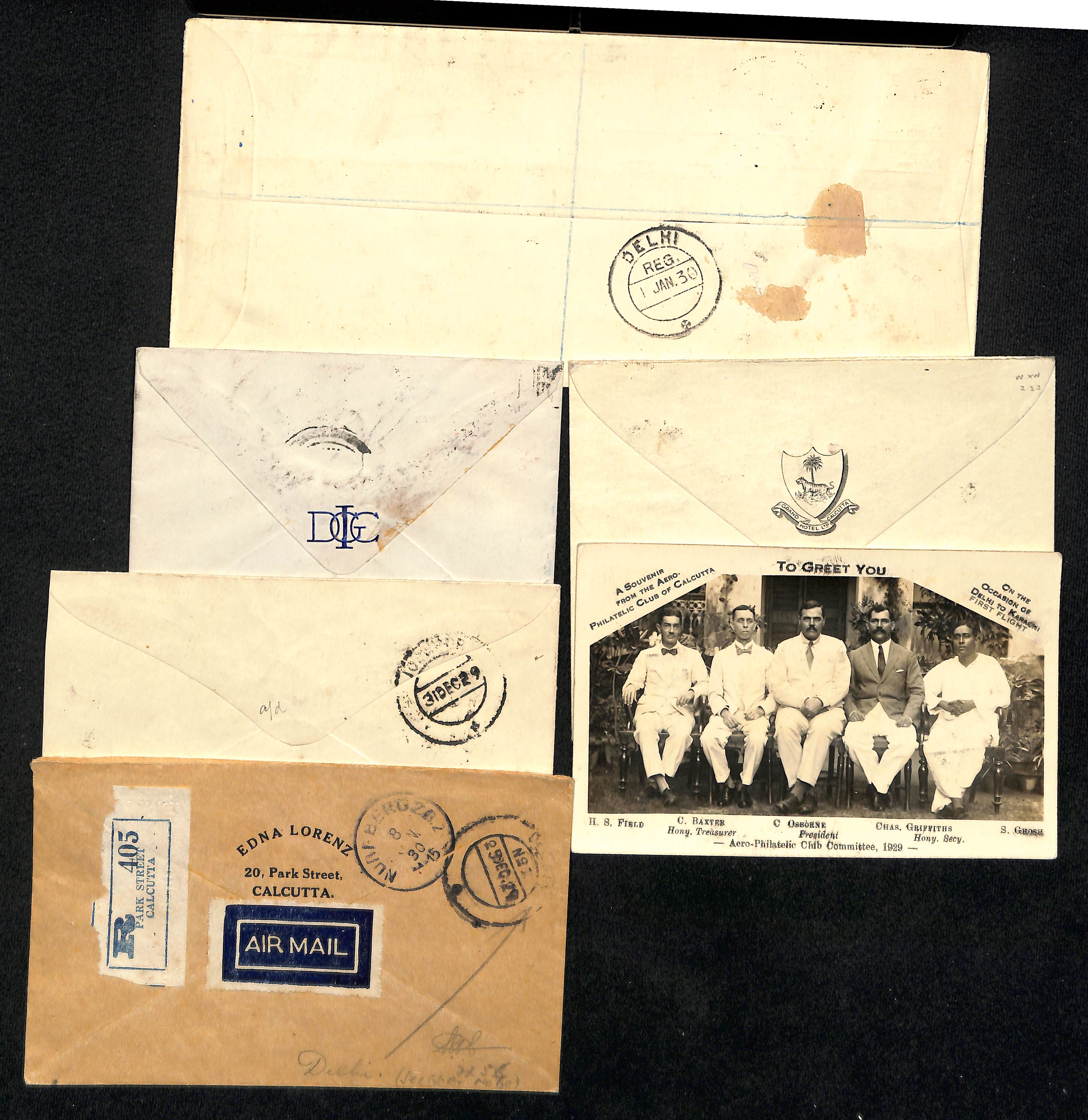 1929 (Dec 30) Karachi to Delhi by Indian Air Services, covers carried on the first flight from - Image 2 of 2