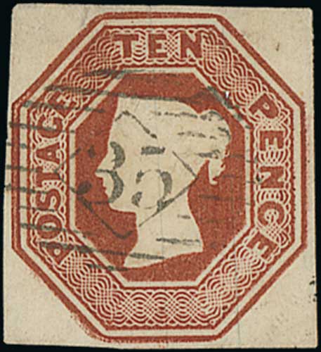 1847-54 Embossed 6d (3), 10d and 1/- (4, one deep green) used, all cut square, one 6d and one 1/- - Image 4 of 7