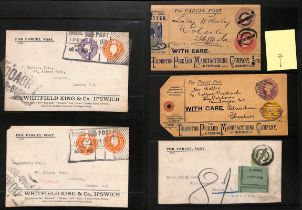 Parcel Post - Private Parcel Labels/Postal Stationery. c.1896-1933 Labels (6) and parcel tags (2),