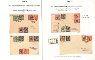 Perlis. 1919 (Oct 1-14) Covers from Perlis to L.K. Seng in Penang all bearing Straits Settlements 1c