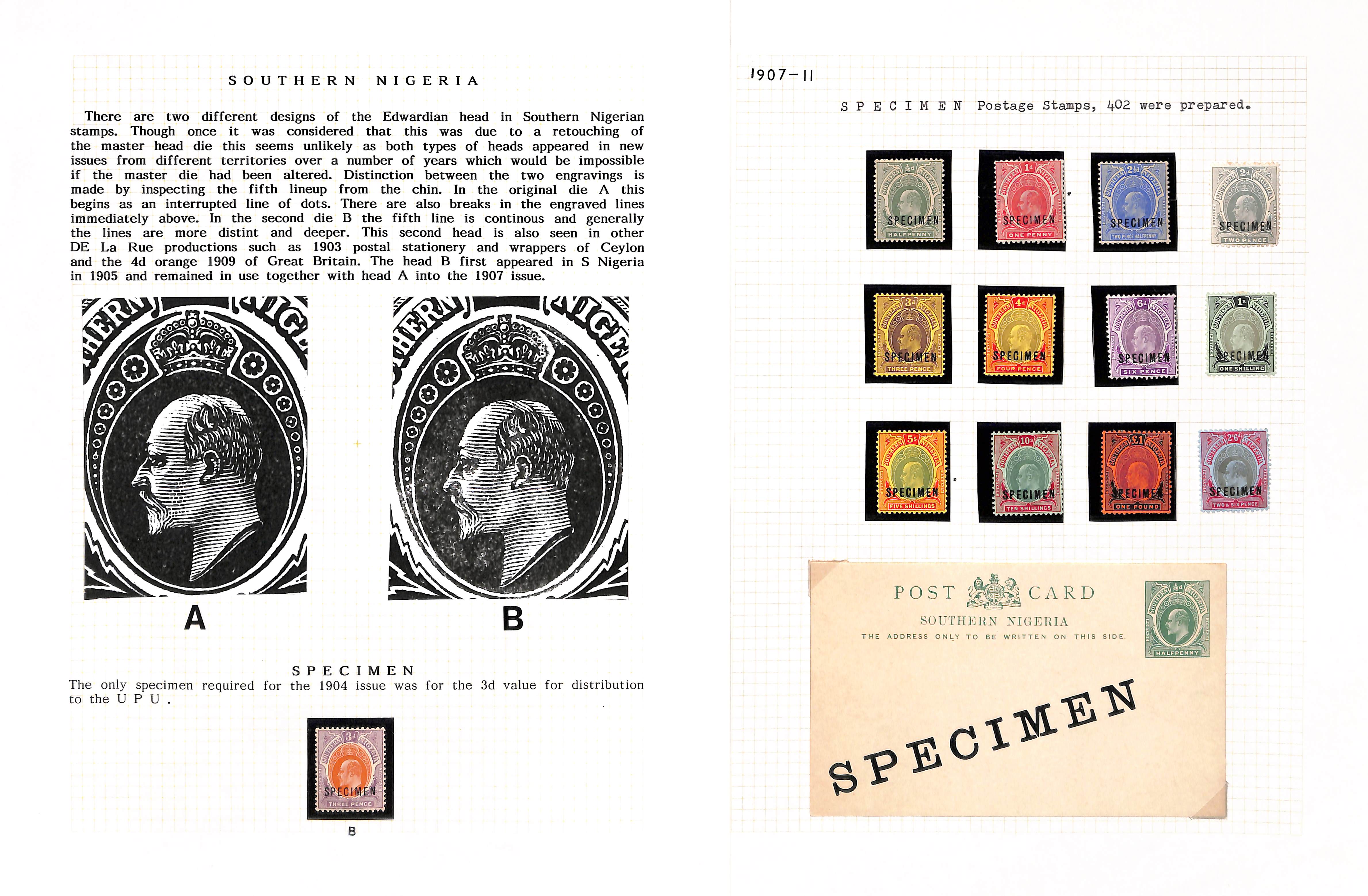 1901-1912 Specimen stamps, all sets complete, also 1907 3d and postal stationery (3), the 1912 2d, - Image 2 of 3