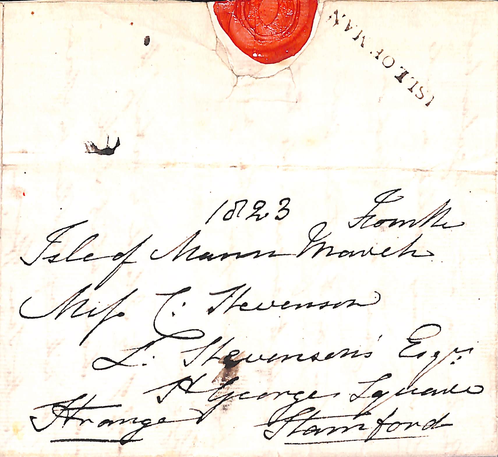 Isle of Man. 1823 (Mar 4) Entire letter written from Kirk Michael by the Bishop of the Isle of