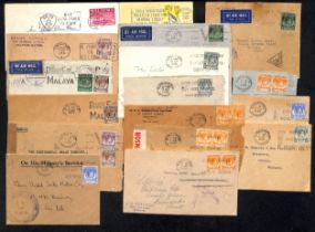 1914-71 Covers and cards with Singapore slogans or other machine cancels, many slogans from 1930