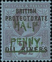 1893 (Dec) ½d on 2½d, Type 9 surcharge in green, fine mint. S.G. 33, £450. Photo on Page 214.