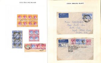 1953-55 Covers (15) and pieces (4) all with Singapore stamps cancelled at Cocos, including