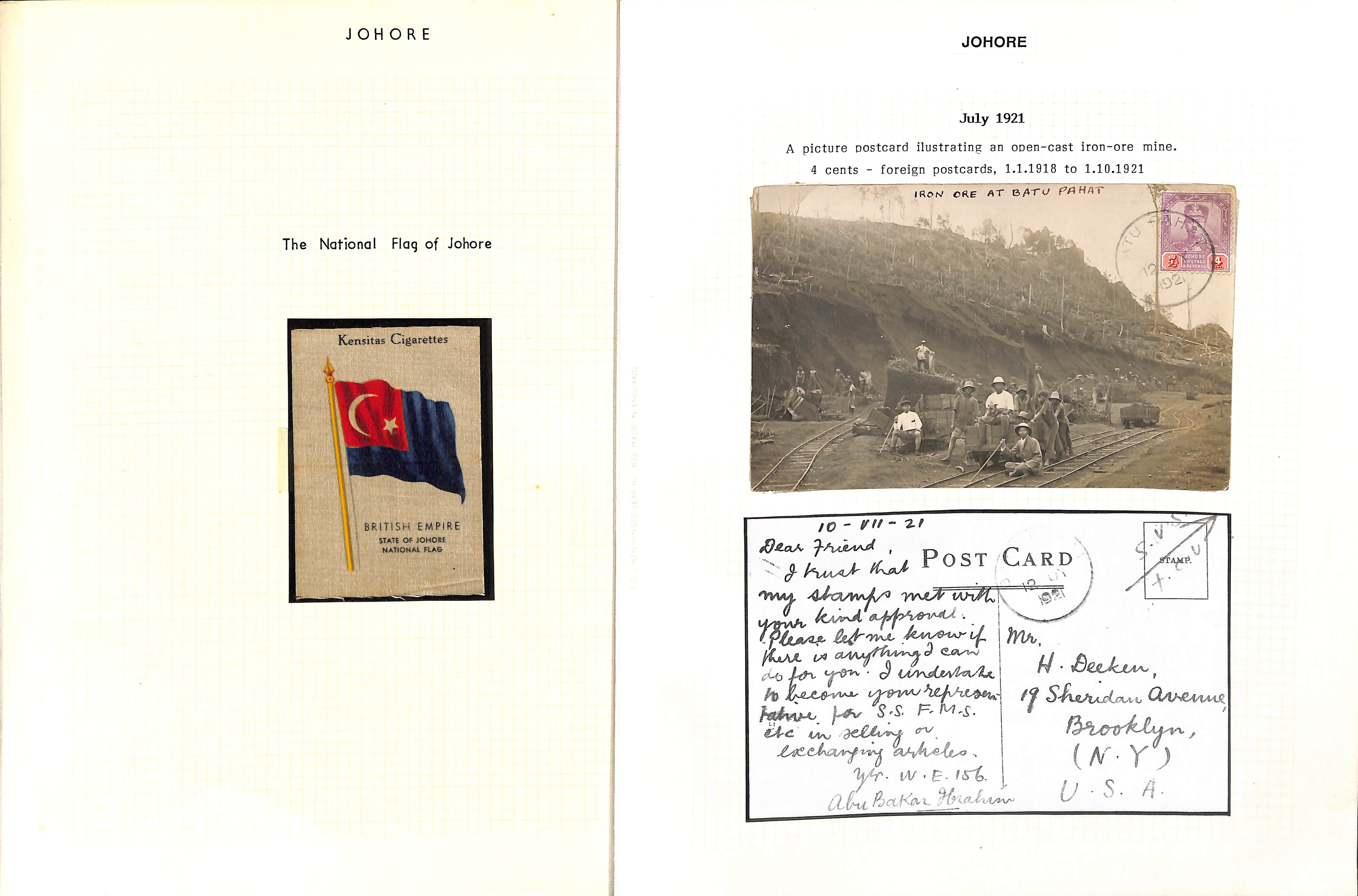 Johore. 1908-64 Covers, cards and ephemera including 1913 Red Band envelope from Kota Tinggi to - Image 2 of 7