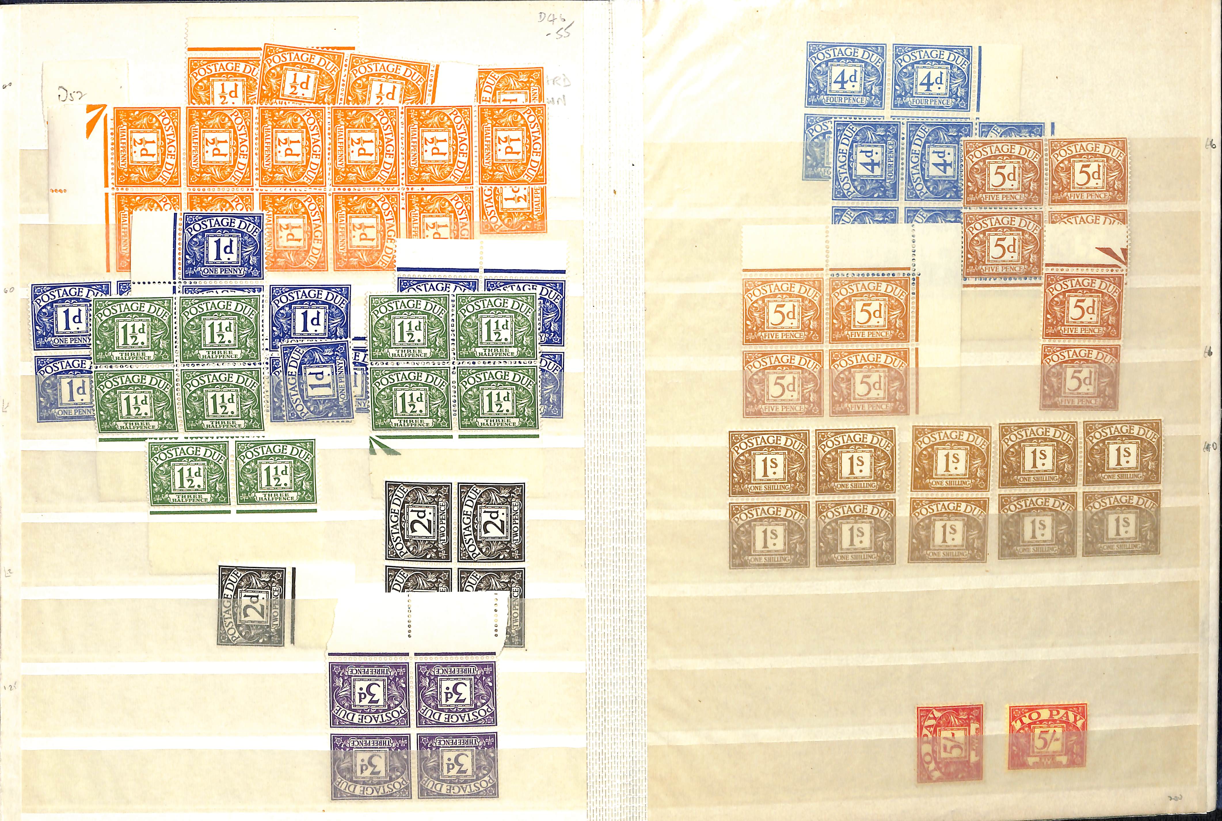 1914-69 Unmounted mint postage dues in a stockbook with many Controls, some watermark varieties, - Image 6 of 9