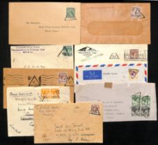 Printed Matter. 1941-53 Covers with triangular handstamps or machine cancels containing a two letter
