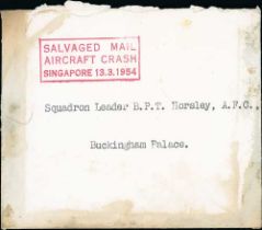 Envelope addressed to Squadron Leader B.P.T. Horsley, A.F.C., Buckingham Palace, a little water