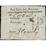 Coaching Receipts - London. c.1800-60 Printed receipts from London coaching inns for the carriage of