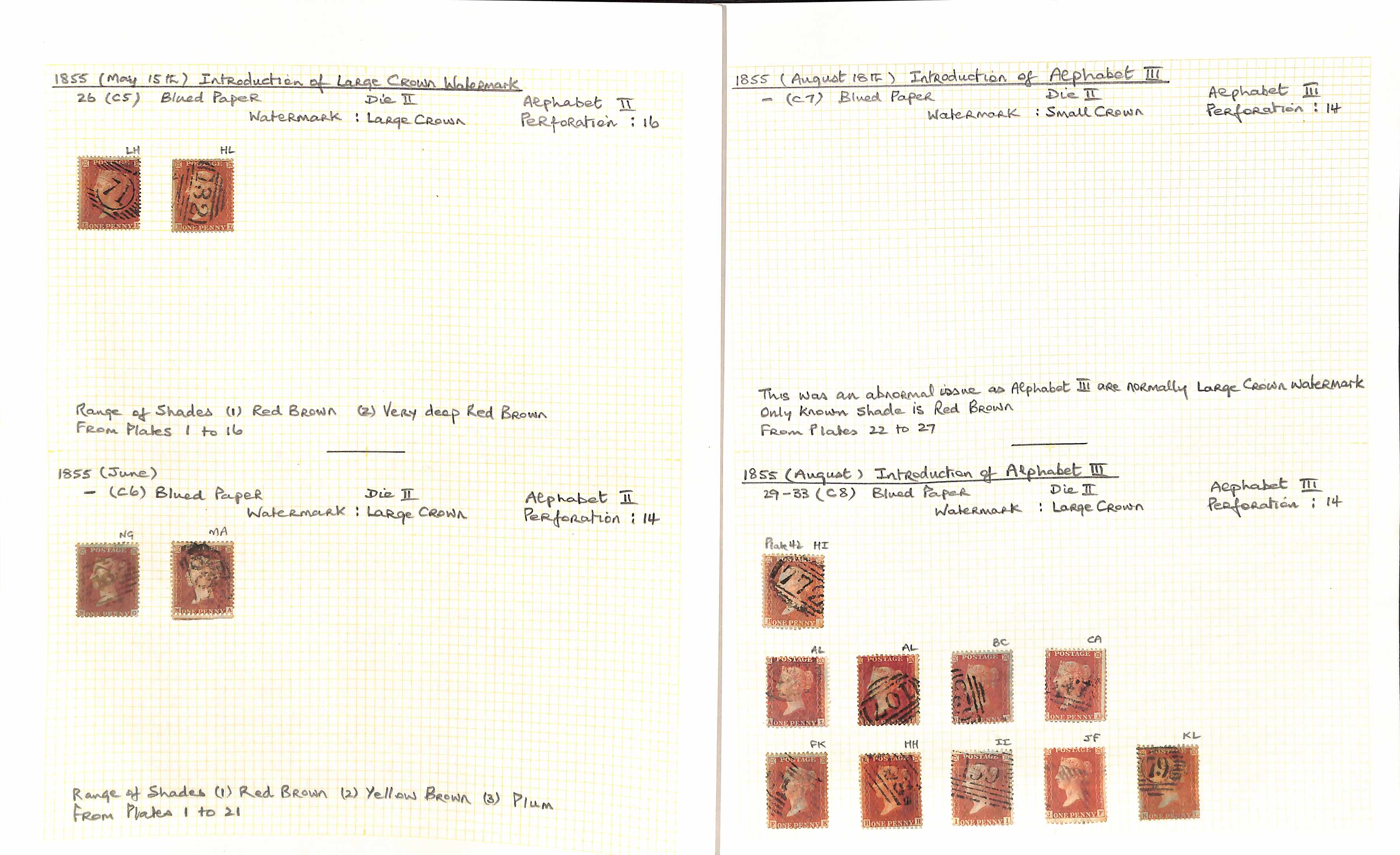 1841-79 Line Engraved issues, the used collection written up on pages including 1841 2d (62, five - Image 12 of 24