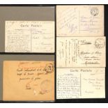 France/Italy. 1914-18 Covers and cards from soldiers in hospitals in France (26) or Italy (5),