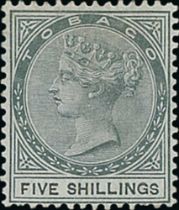 Tobago. 1879-96 Mint and used selection including Crown CC 1d rose, 3d blue, 5/- slate (1999 B.P.A