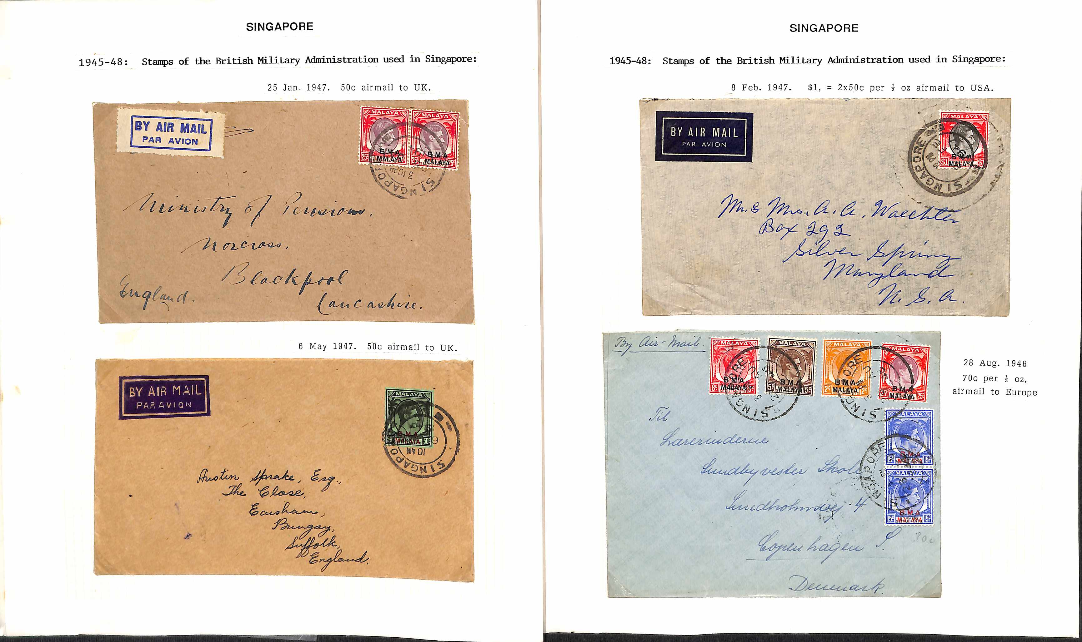 British Military Administration. 1945-48 Covers (17), pieces and stamps including 1c - 10c cancelled - Image 3 of 6
