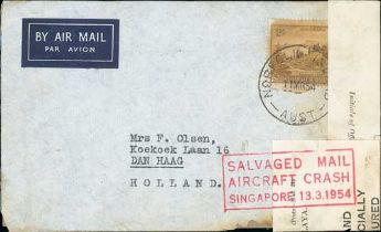 Netherlands - From Norfolk Island. 1954 (Mar. 11) Cover to Holland franked Ball Bay 2/-,
