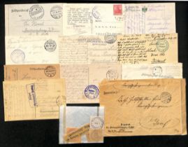 Germany. 1914-18 Covers and cards from soldiers in hospital, all with cachets, including mail from