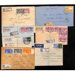 Queen Street. 1936-64 Covers, all registered, with 1936 cover to Finland franked 27c, 1957 A.R